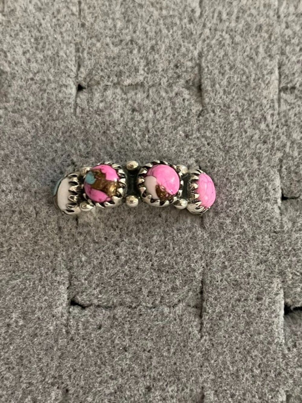 NEW Sterling Silver Turquoise Ring Size 6 Native Inspired Pink Blue NWOT $175